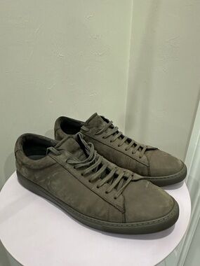 Oliver Cabell Men's Casual Low-Top Sneakers in Olive Green